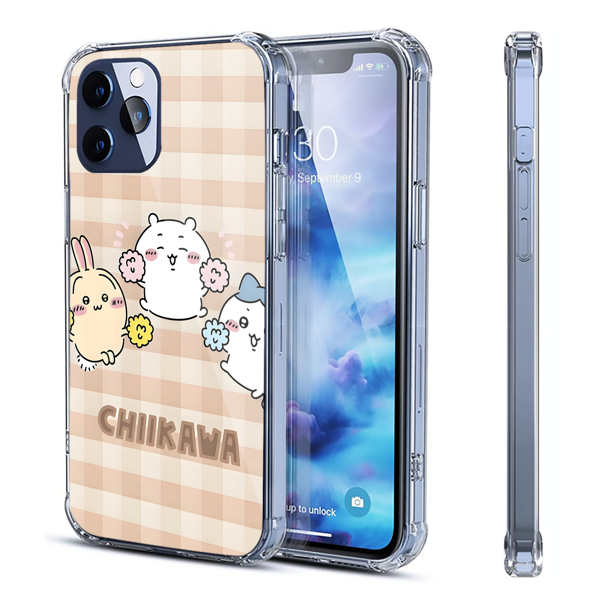 （画像用） ちいかわ Chii-kawa 【iPhone 12シリーズ対応】透明スマホケース（クリアソフトケース）